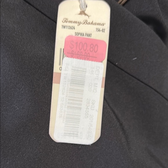 NWT. Tommy Bahama Black Wide Leg Pants with Textured Fabric NEW WITH TAGS - Picture 5 of 8